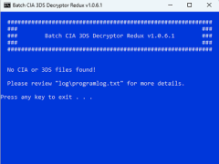 Batch CIA 3DS Decryptor Redux