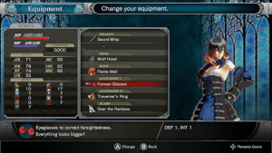 Bloodstained: RoTN Invisible Head Gear and Accesories mod