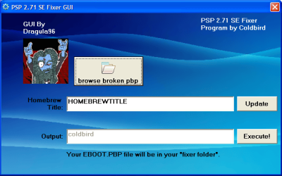 PSP 2.71 Homebrew Fixer GUI