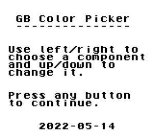 Game Boy Color Picker
