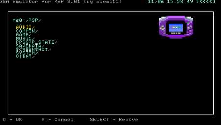 GBA Emulator for PSP