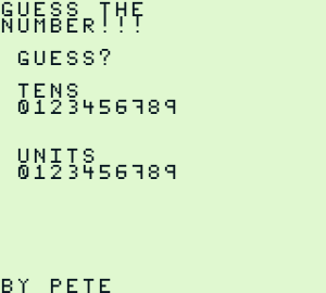 Guess the number by PETE