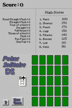 Poker Solitaire DS