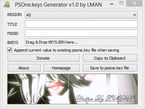 PSOne.Keys Generator