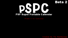 PSP Super Portable Calendar