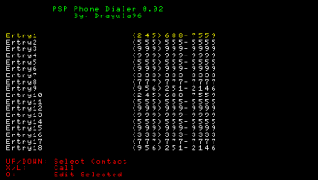 PSP Phone Dialer