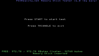 PSXReality Memory Stick Tester