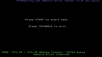 PSXReality Memory Stick Tester