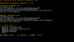 Version.txt Switch &amp; Repair